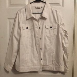 D & co. Size large. White button up jacket. The buttons are studded.